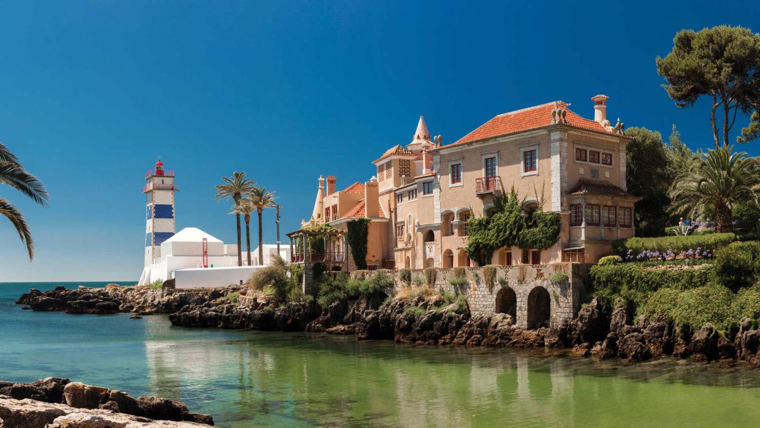 The Cascais coastline, visited on private tours from Lisbon