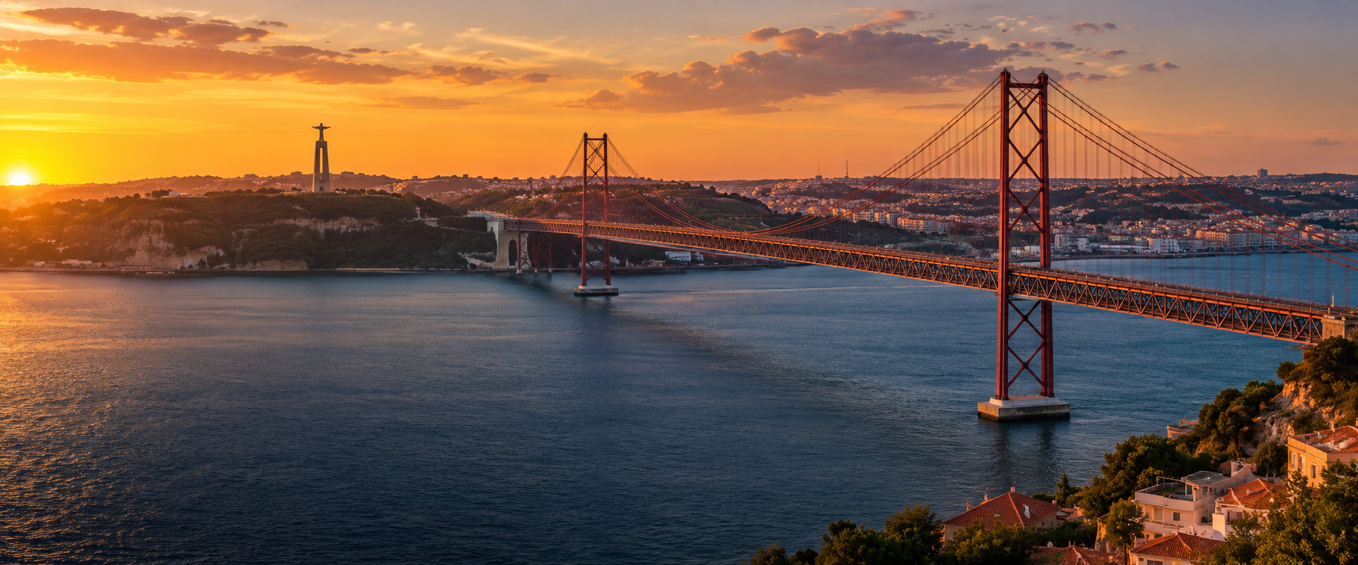 Lisbon’s 25 de Abril Bridge and Cristo Rei